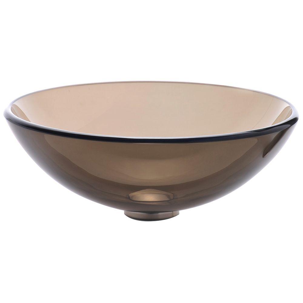 Kraus Brown Vessel Sinks Bathroom The Home Depot Glass Vessel Sink In Clear Brown