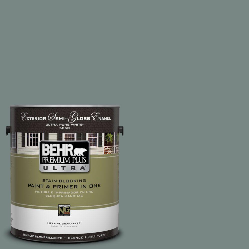 BEHR Premium Plus Ultra 1Gal. UL22021 Juniper Ash SemiGloss Enamel