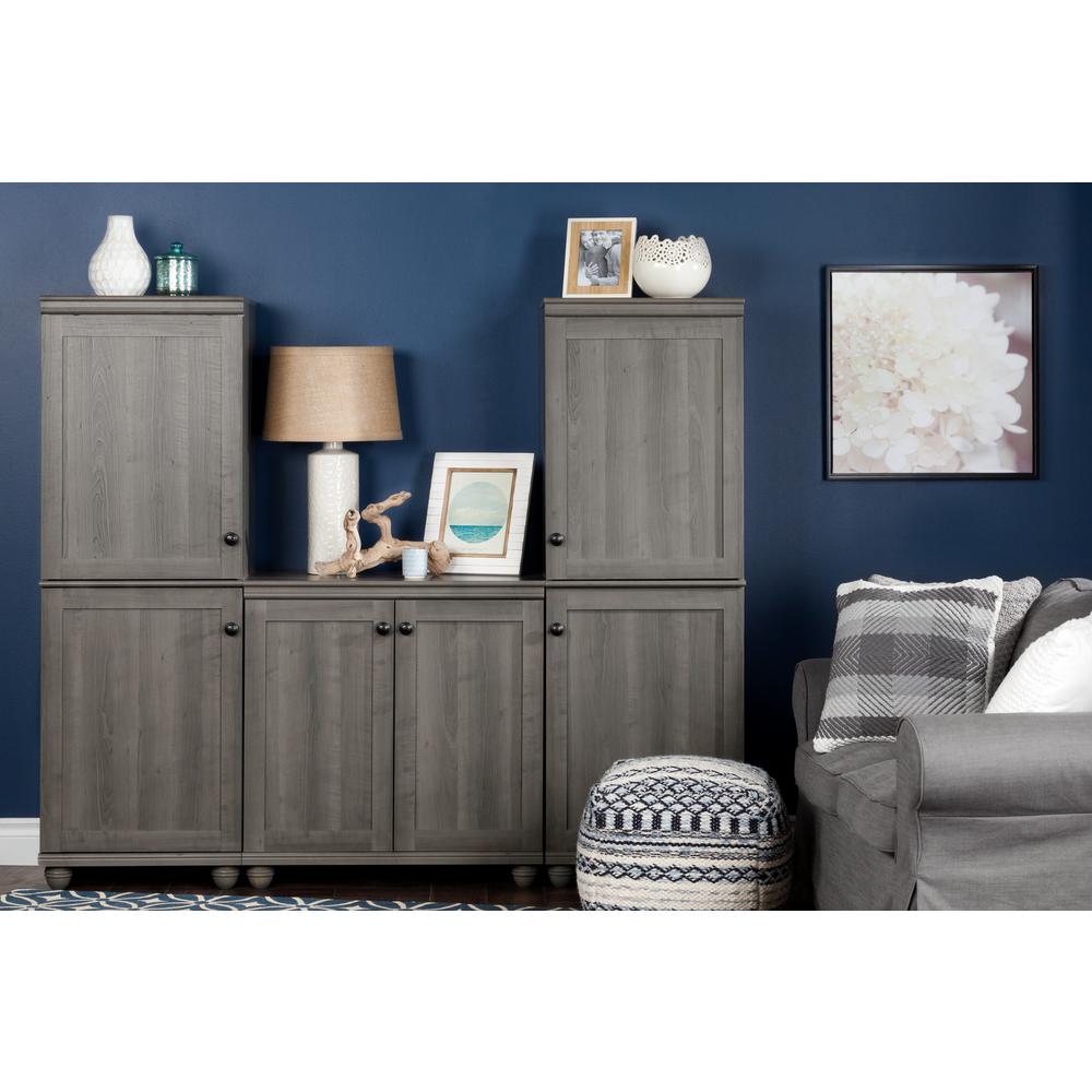South Shore Hopedale 2 Door Storage Cabinet in Gray Maple