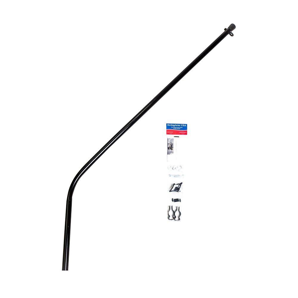 Upright Mounted Single Hook Black Swinging Bird Feeder and Plant Hanger