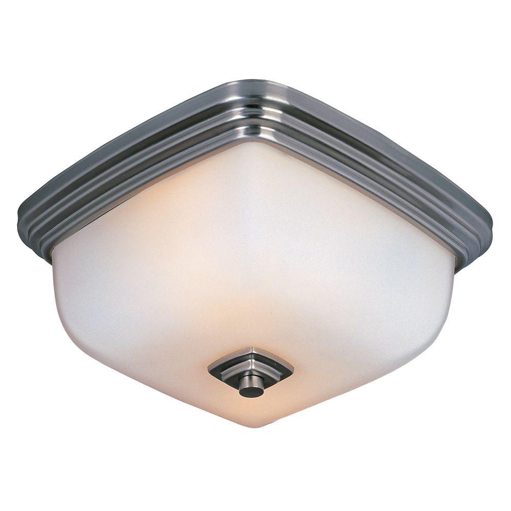 World Imports Galway Bath Collection 2Light FlushMount Satin Nickel Ceiling FixtureWI857202