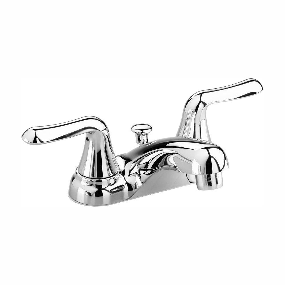 American Standard Colony Soft 4 In Centerset 2 Handle Bathroom Faucet In Polished Chrome With Speed Connect Pop Up Drain 2275503 002 The Home Depot