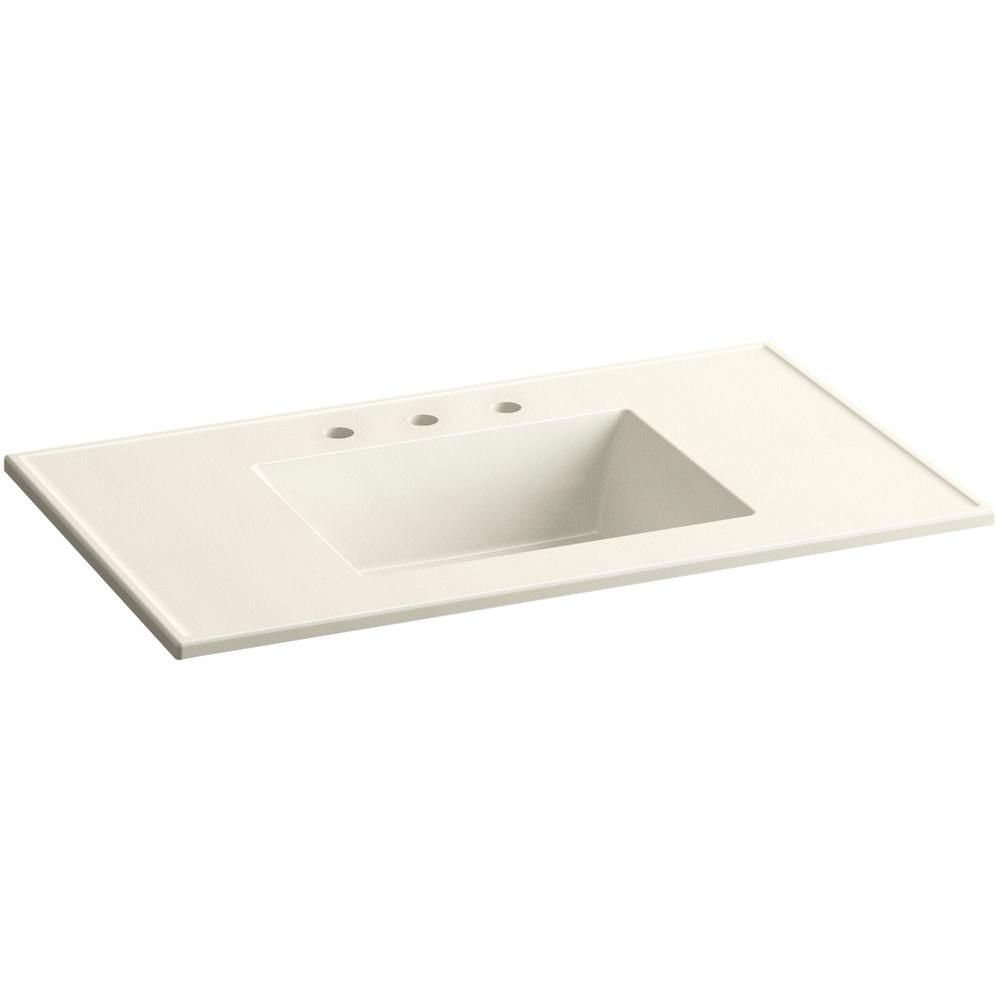 KOHLER Ceramic/Impressions 37 in. Vitreous China Vanity Top with Basin in Biscuit ImpressionsK