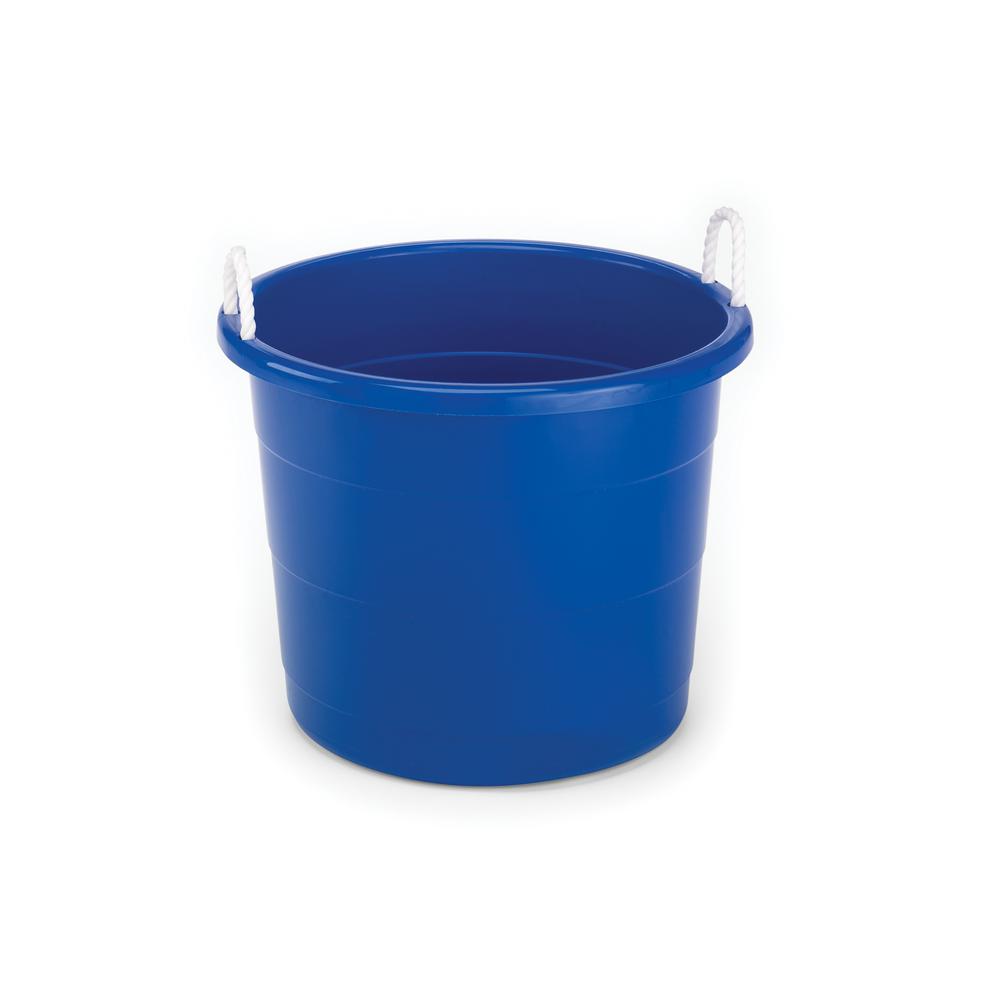 Homz 17 Gal Rope Handle Storage Tub In Blue 0417cb 08 The Home Depot