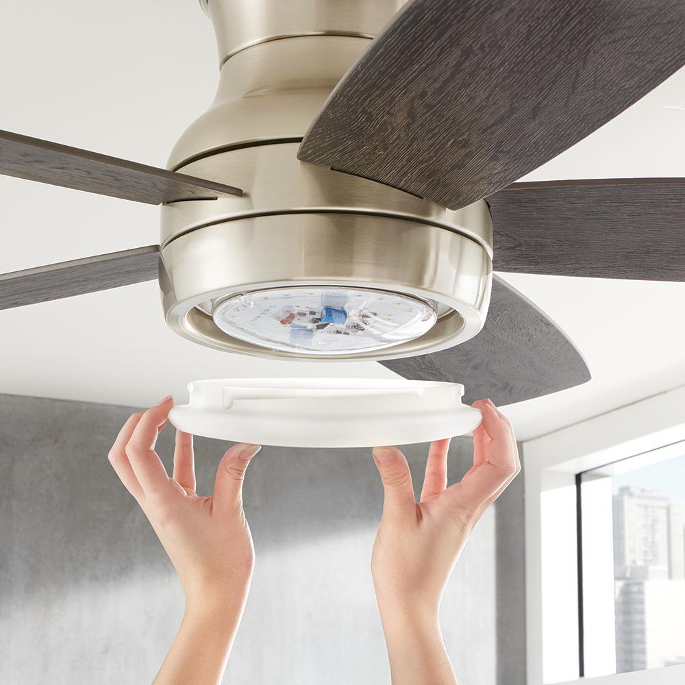 Home Decorators Collection Ashby Park 52 In White Color Changing Integrated Led Brushed Nickel Ceiling Fan With Light Kit And Remote Control 59252 The Depot - Colored Ceiling Fans With Lights