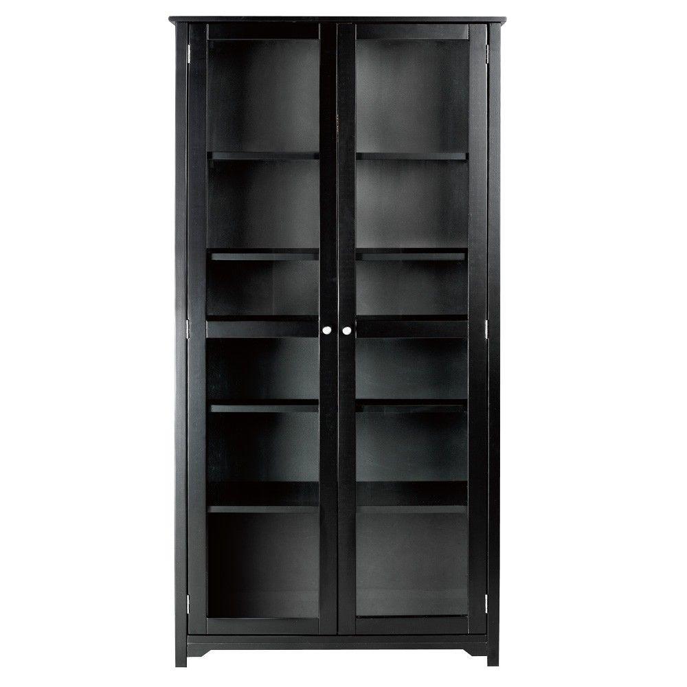 Home Decorators Collection Oxford Black Glass Door Bookcase