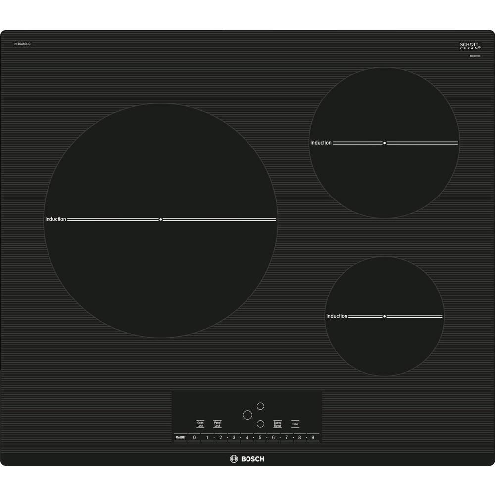 Bosch 500 Series 24 In Induction Cooktop In Black With 3 Elements