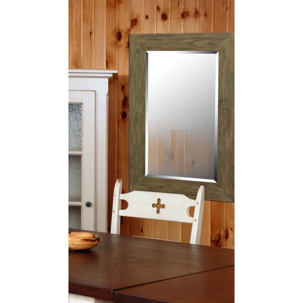 Eureka 42 In H X 28 W Dark Wood Grain Rectangle Framed Wall Mirror