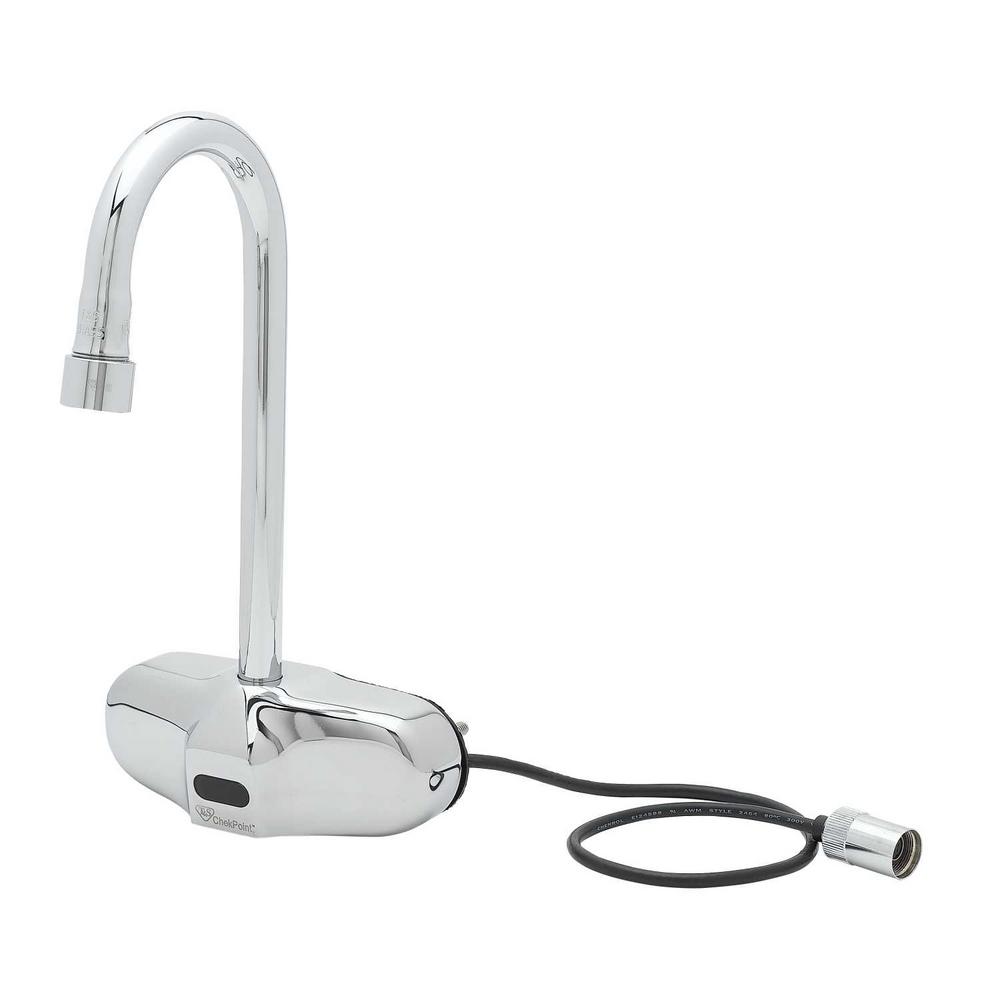 T&S Sensor Touchless Faucet 4 in. Wall Mount in Polished Chrome Plated
