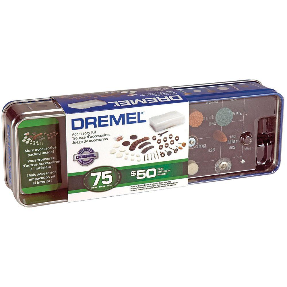 Dremel Rotary Tool Accessory Kit (75Piece)70701 The Home Depot