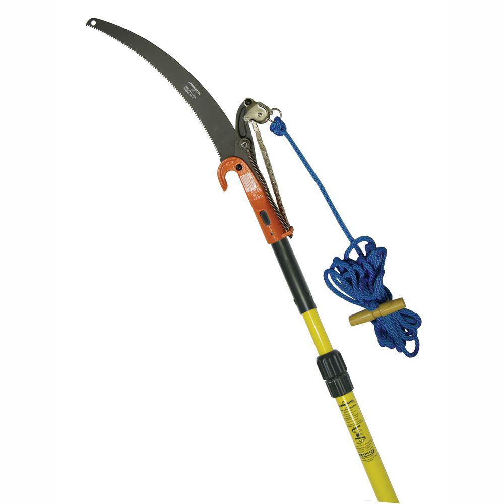 Jameson 7-14 ft. Telescoping Pole Saw with Center Cut Pruner, Blade and Rope by Jameson