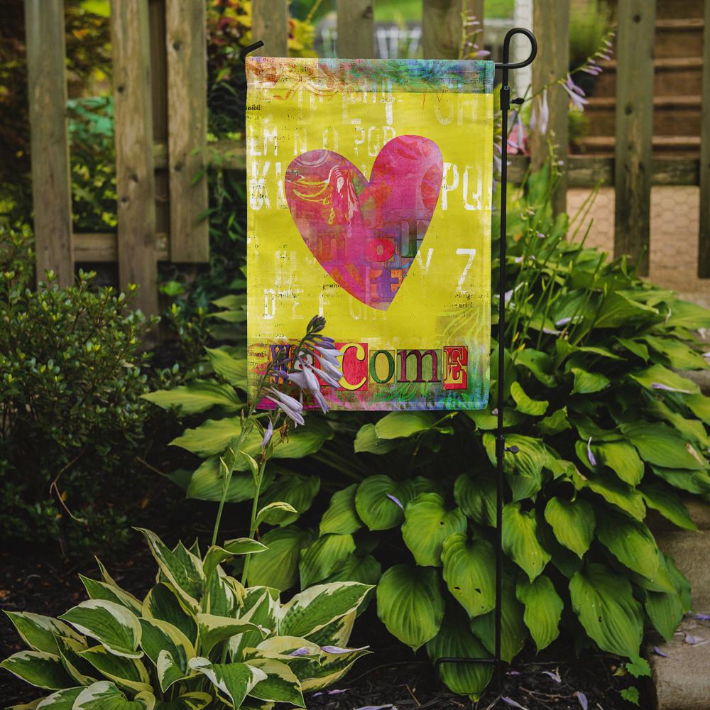 Caroline S Treasures 11 In X 15 1 2 In Polyester Artsy Welcome Heart 2 Sided 2 Ply Garden Flag Sb3099gf The Home Depot
