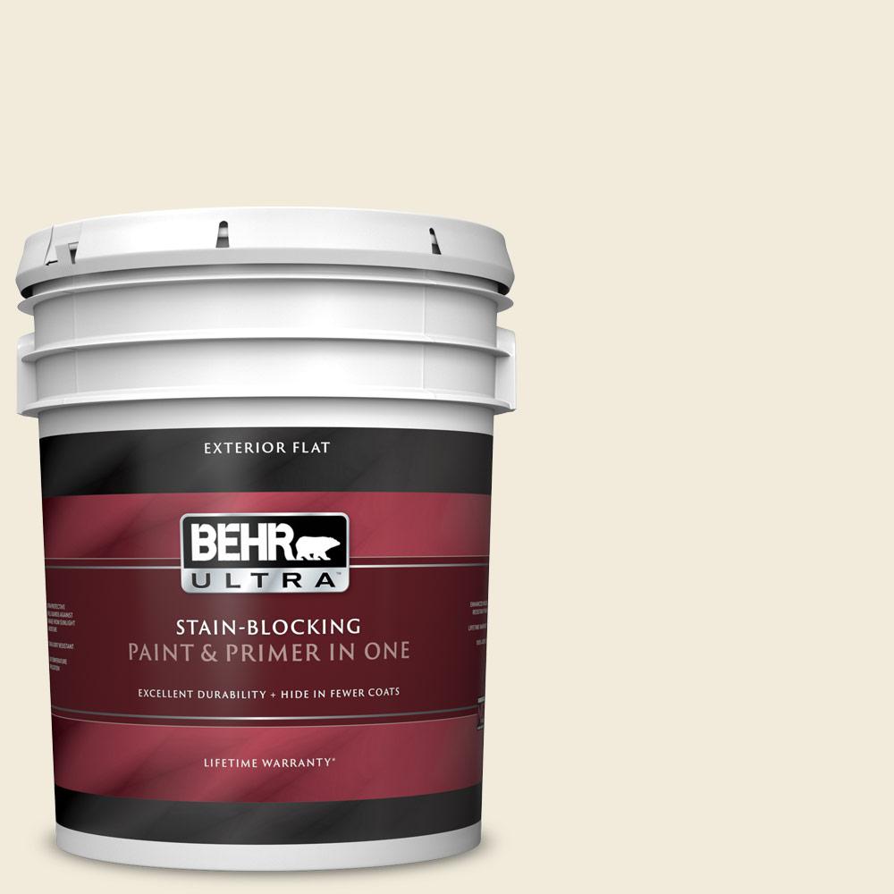 Behr Ultra 5 Gal Ppu7 13 Coastal Beige Flat Exterior Paint And Coastal Beige Flat Exterior Paint