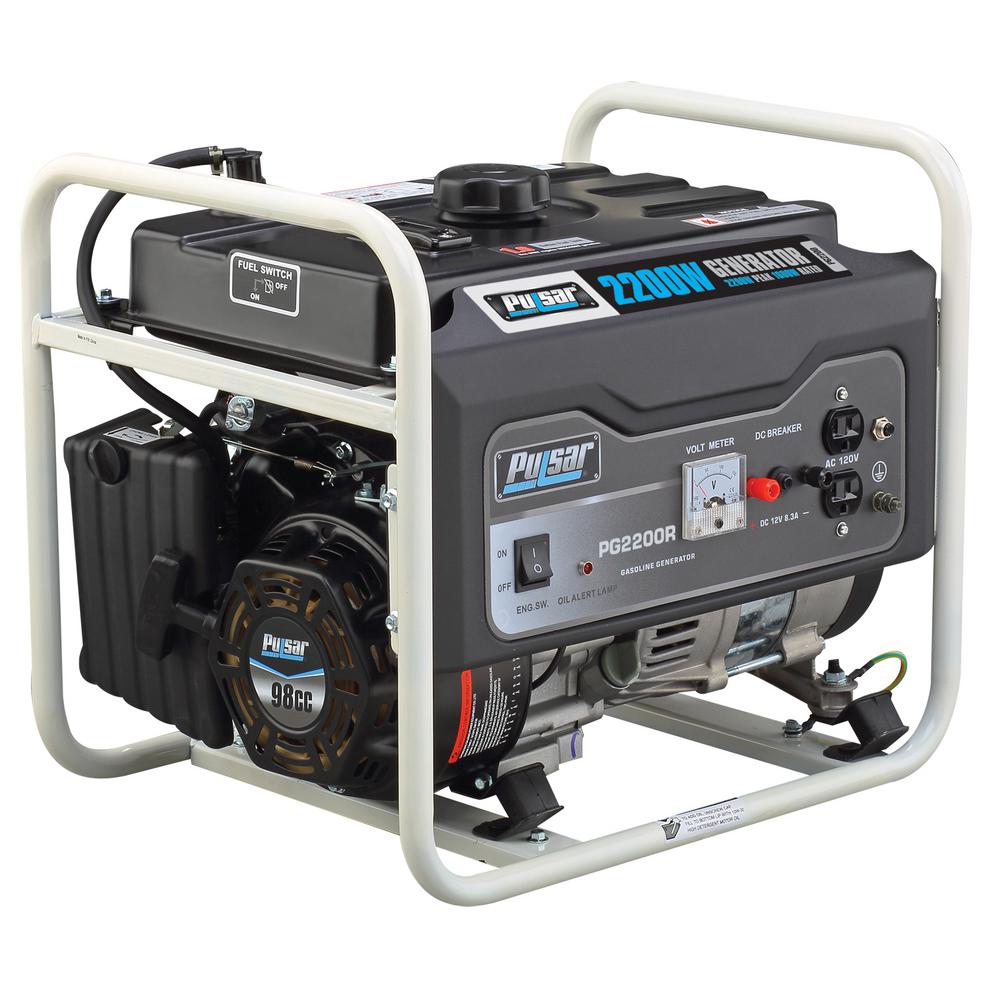 UPC 814726021924 product image for Pulsar 2,200-Watt/1,600-Watt Recoil Start Gasoline Powered Portable Generator wi | upcitemdb.com