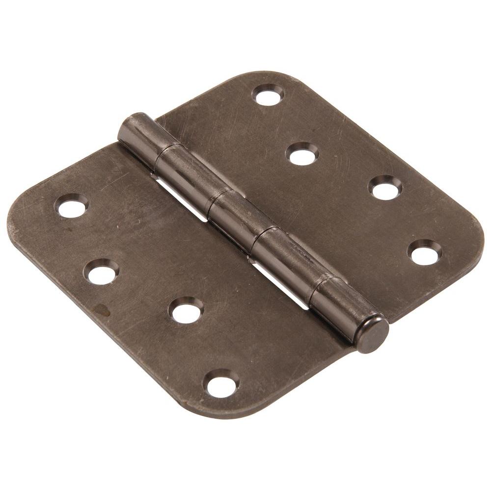 The Hillman Group 4 in. Pewter Residential Door Hinge with 5/8 in