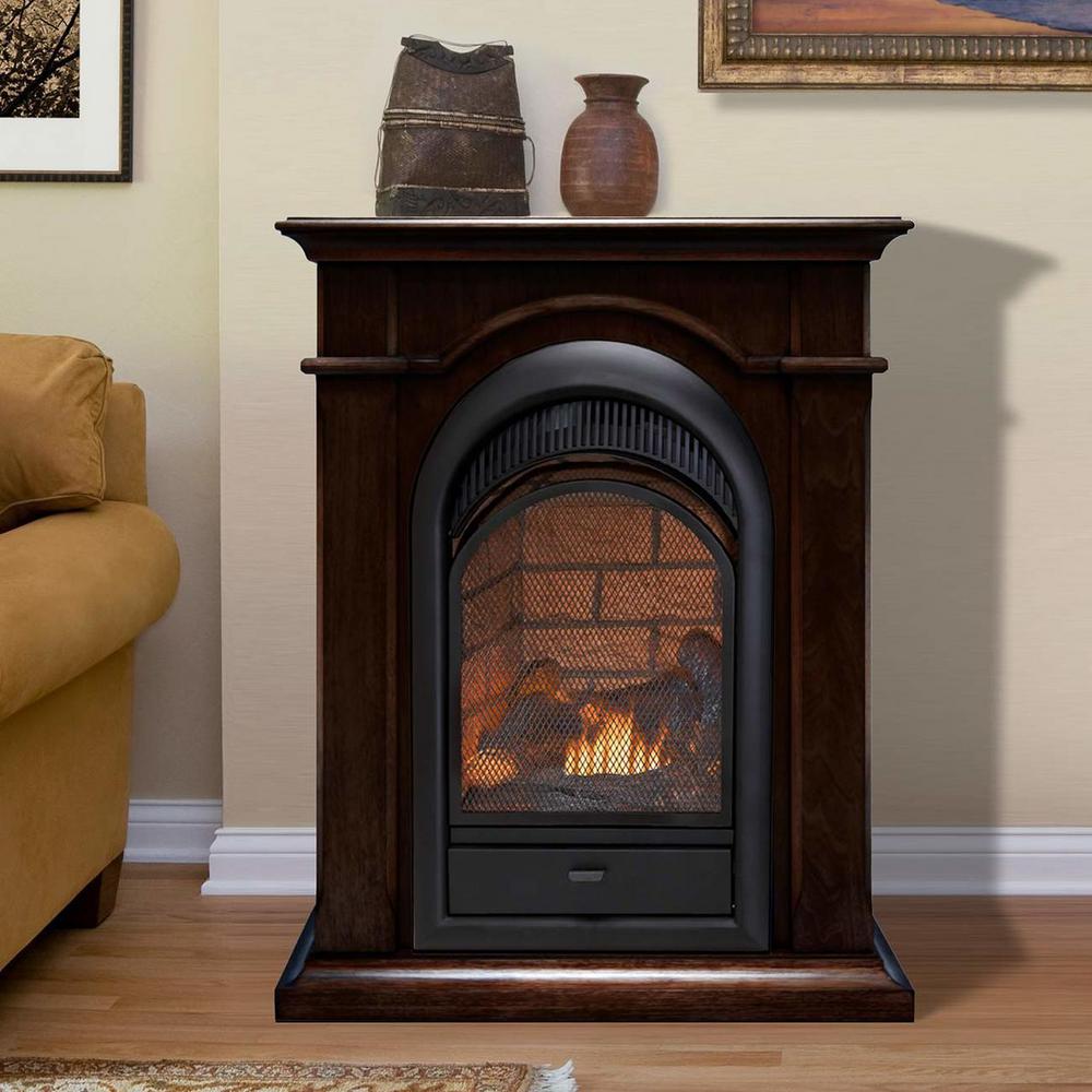 Duluth Forge 28 in. Ventless Dual Fuel T-Stat Gas Fireplace in