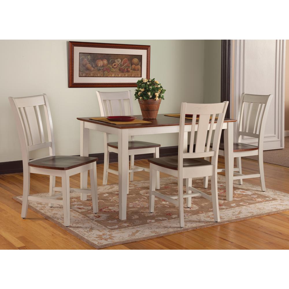 Solid Wood Kitchen Dining Tables Room Antique Almond And Espresso Skirted Dining Table