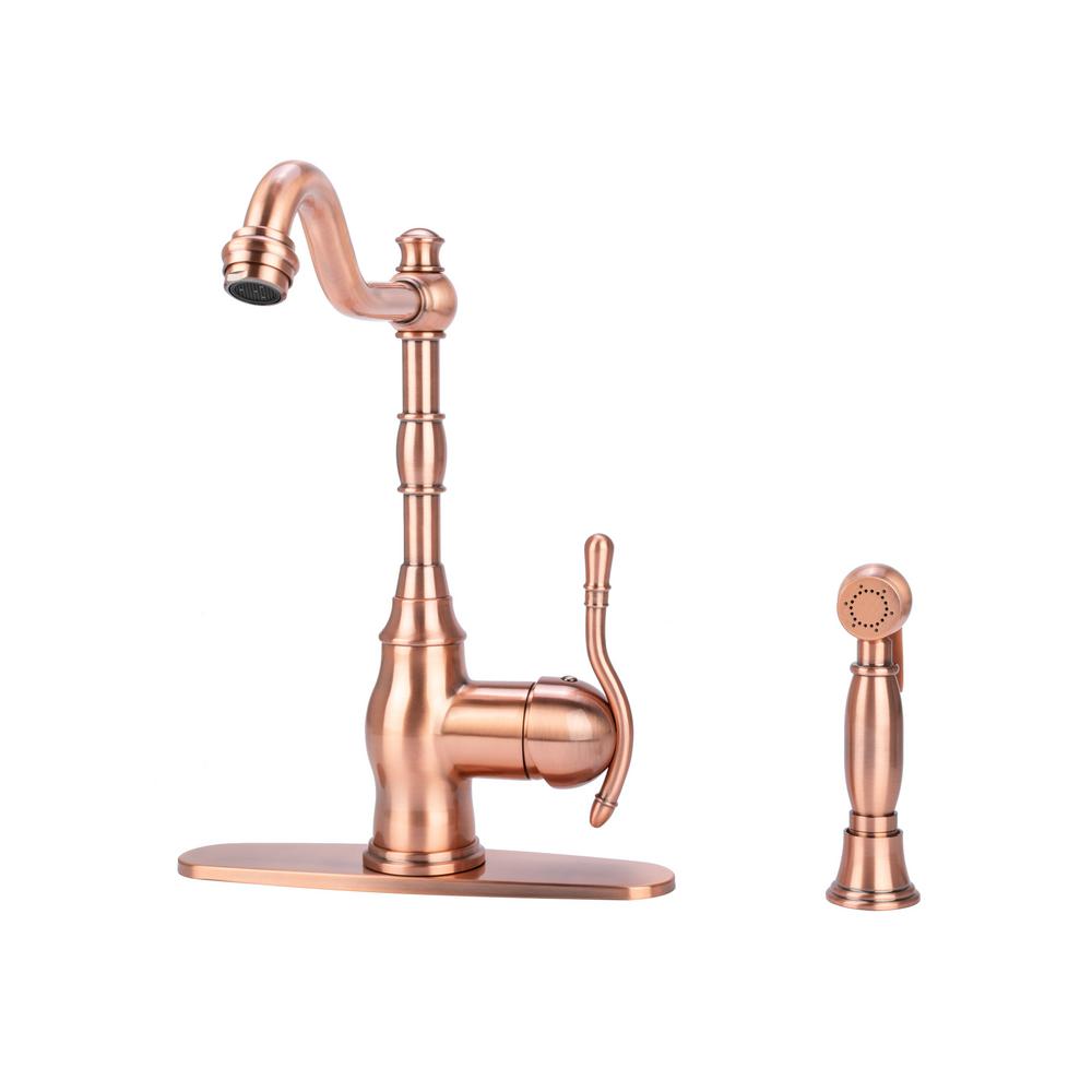 Sprayer Head Copper Kitchen Faucets Kitchen The Home Depot