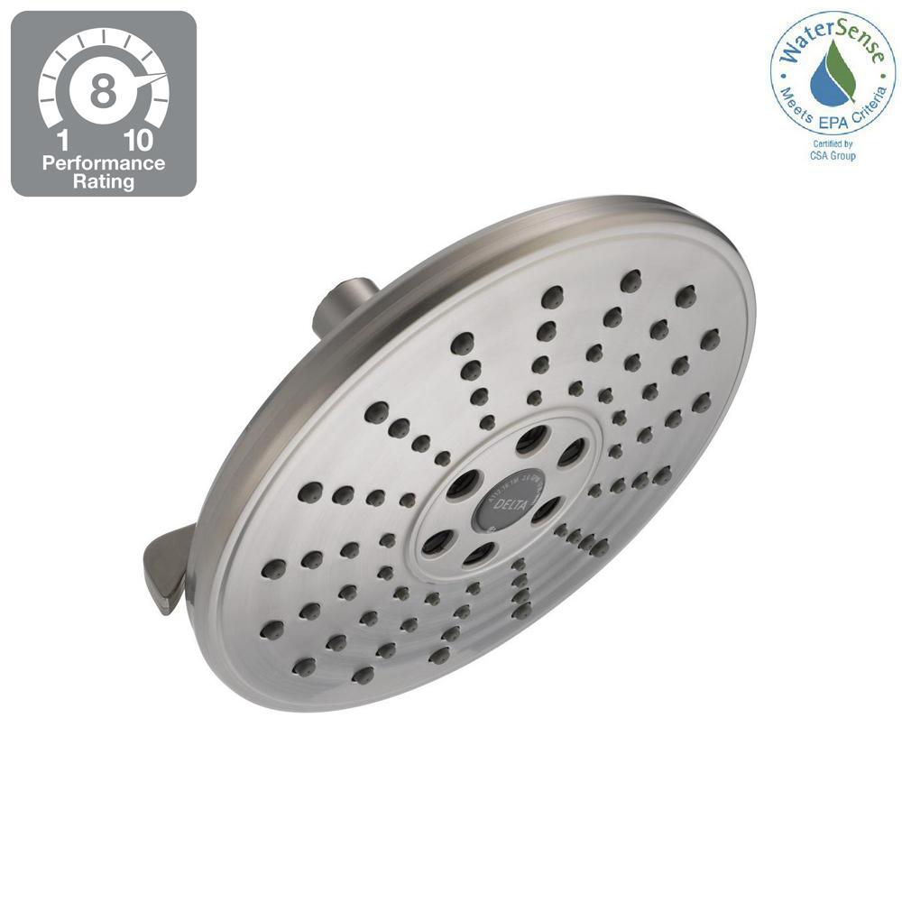 Delta 3Spray 711/16 in. Fixed Showerhead in SpotShield Brushed Nickel