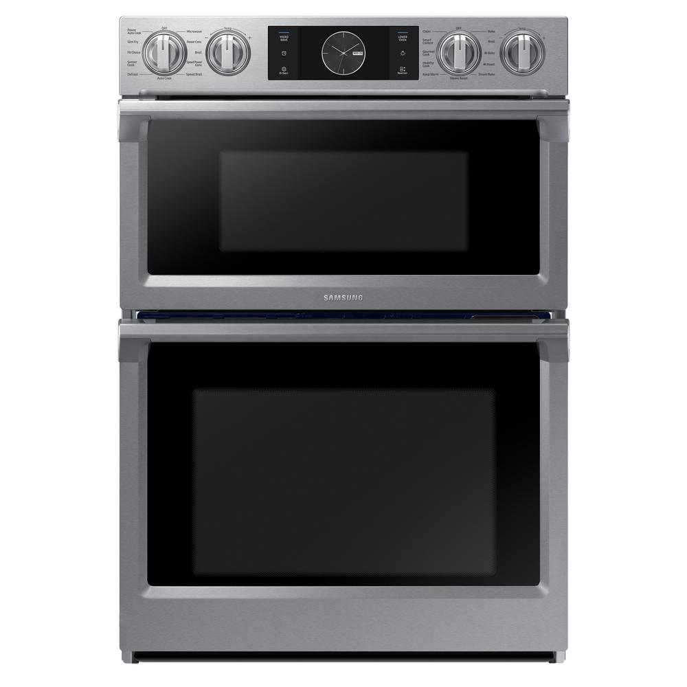 30 in. Electric Steam Cook, Flex Duo Wall Oven Speed Cook Built-In Microwave in Stainless Steel