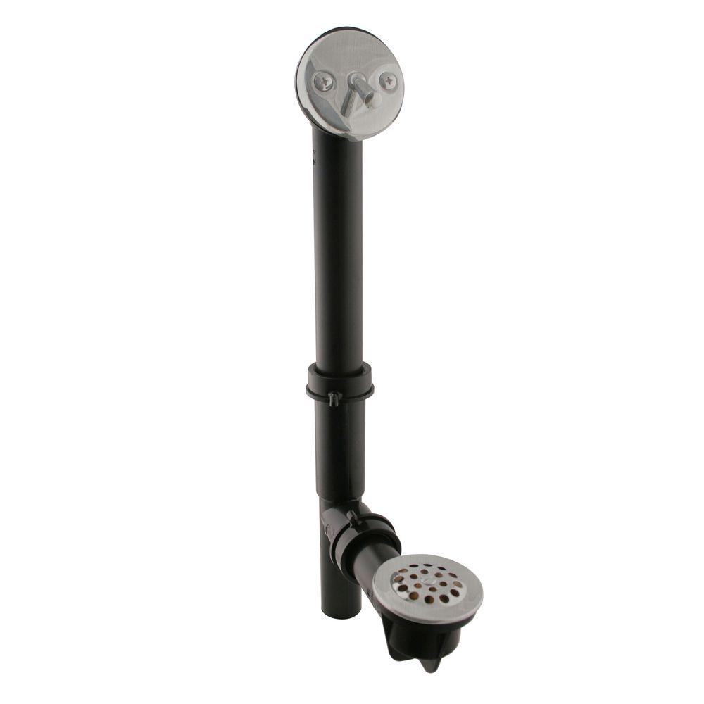 Westbrass Black Trip Lever Adjustable Drain Assembly, Satin Nickel