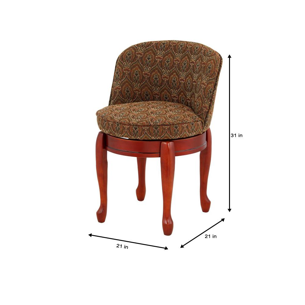 Home Decorators Collection Delmar Tapestry High Back Swivel Vanity Stool 5544410810 The Home Depot