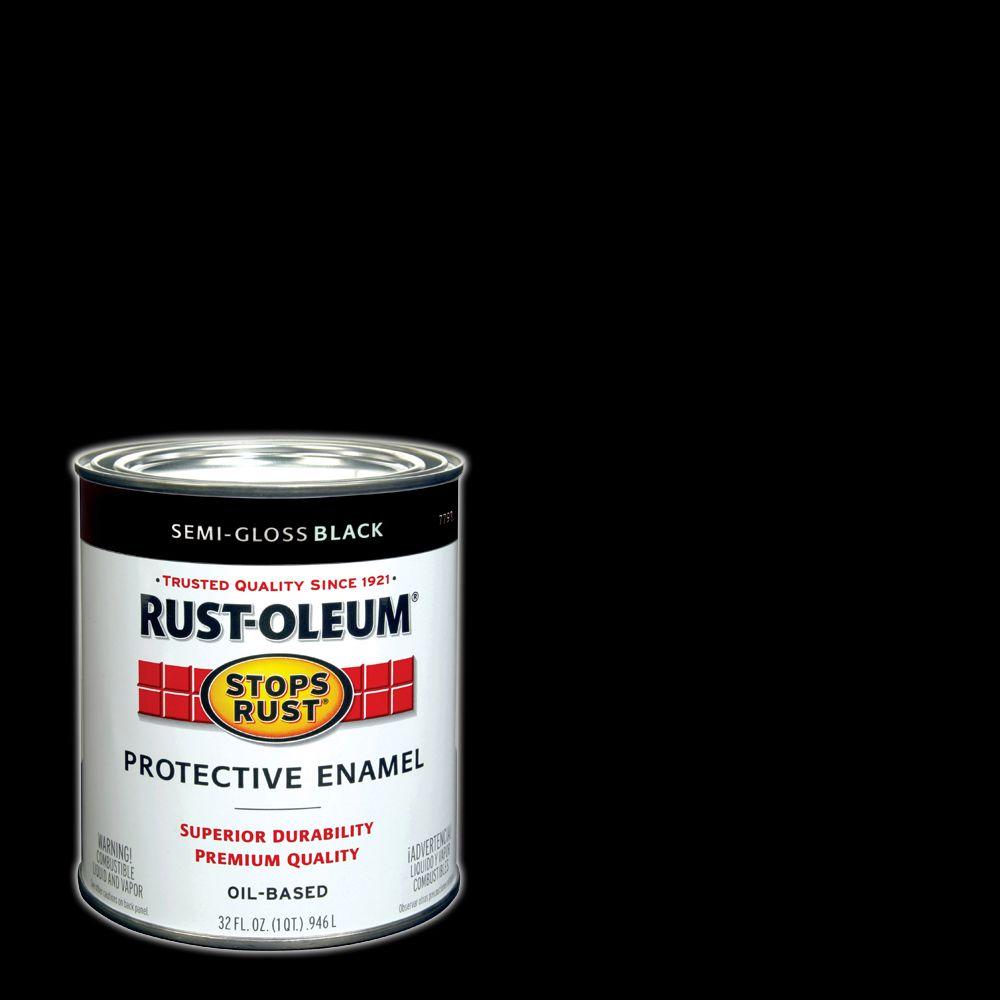 RustOleum Stops Rust 1 qt. Satin Black Protective Enamel Paint7777502