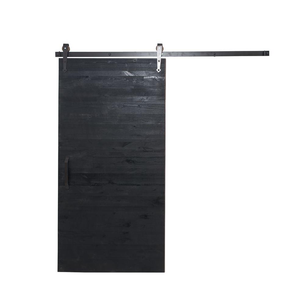 Rustica Hardware 36 inch x 84 inch Reclaimed Matte Black Wood Barn Door with... by Rustica Hardware