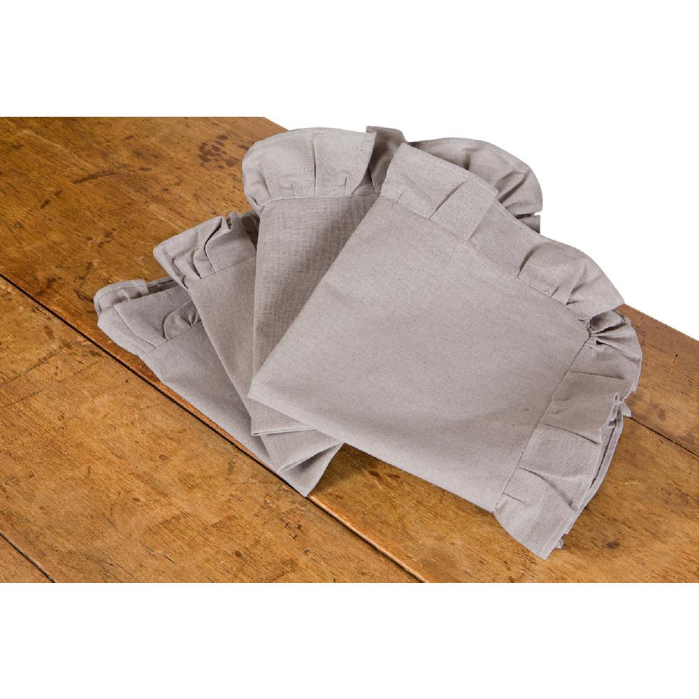 Ruffle Trim 20 in. x 20 in. Solid Taupe Napkins (Set of 4) Ruffle Trim 20 in. x 20 in. Solid Taupe Napkins (Set of 4)