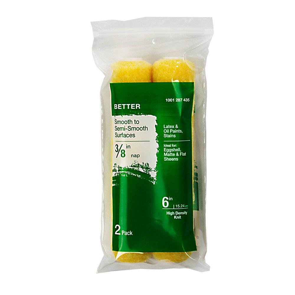 6 in. x 3/8 in. HighDensity Polyester Knit Mini Paint Roller (2Pack