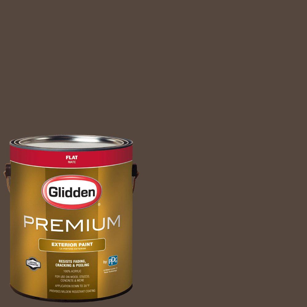 Glidden Premium 1 Gal Hdgwn39d Earth Brown Flat Latex Exterior Hdgwn39d Earth Brown Flat Latex Exterior Paint