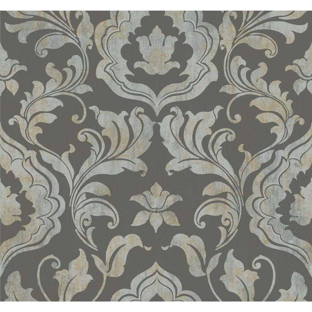 York Wallcoverings Gold Leaf Contempo Damask Wallpaper GF0701 The