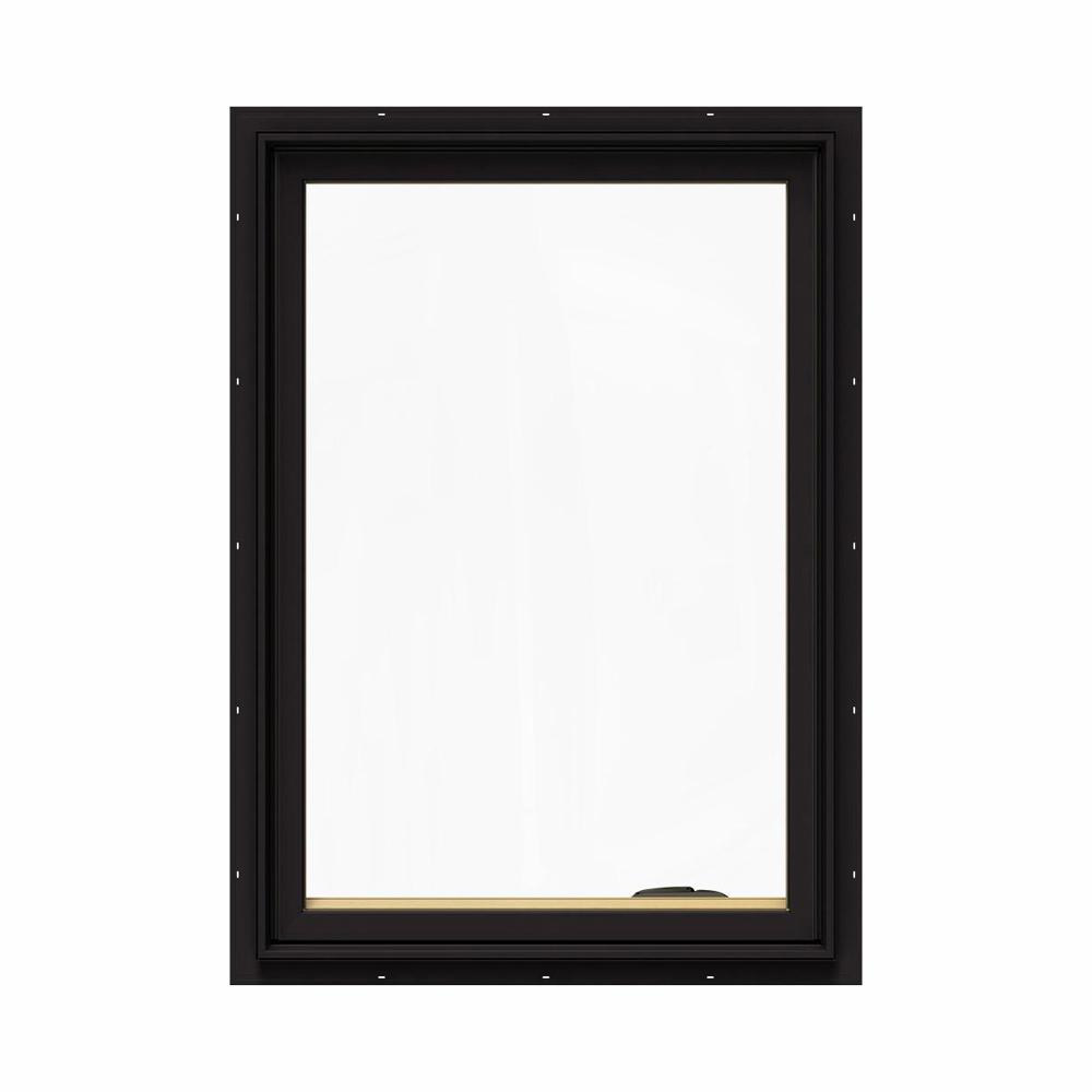 JELD-WEN 24.75 In. X 40.75 In. W-2500 Series Black Painted Clad Wood ...