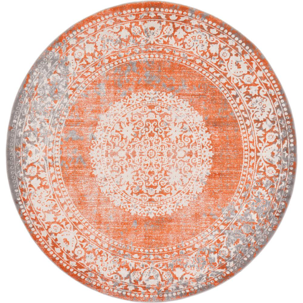 Unique Loom New Classical Terracotta 6' x 6' Round Rug3131285 The