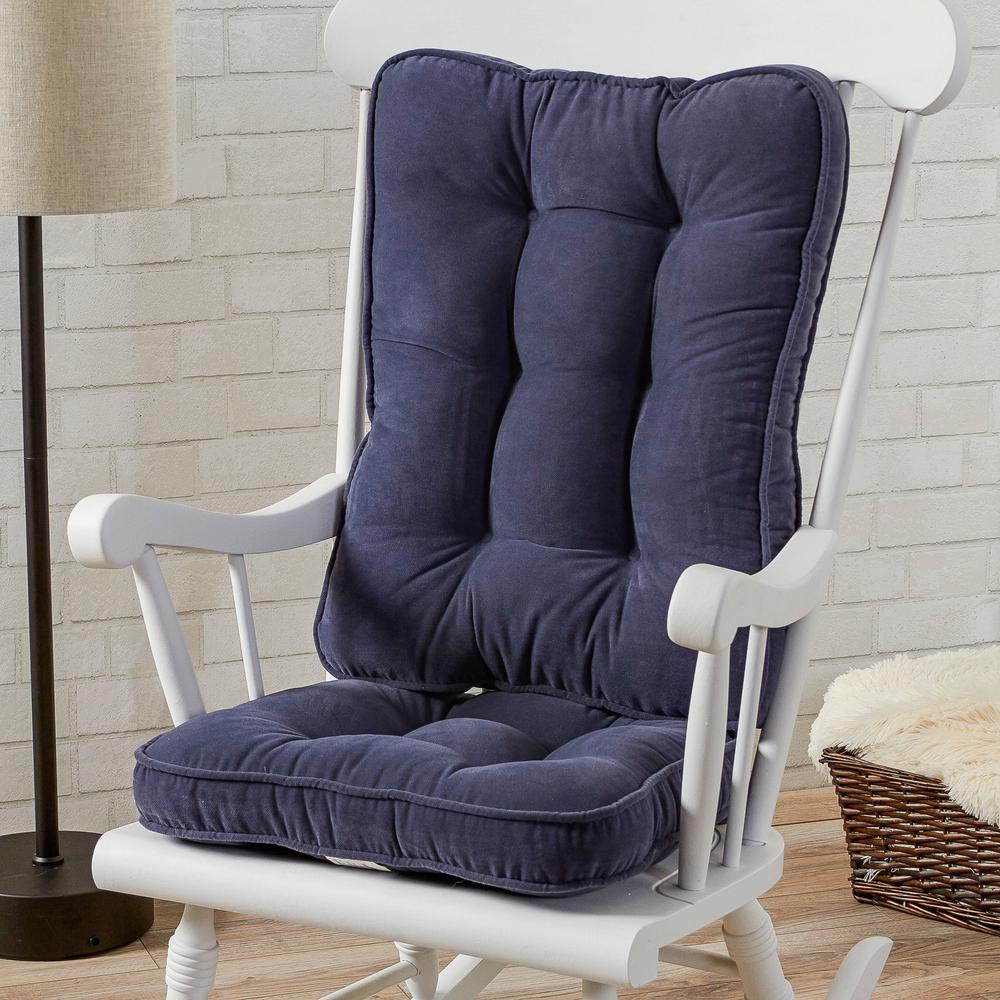 Greendale Home Fashions Hyatt Denim 2 Piece Rocking Chair Cushion