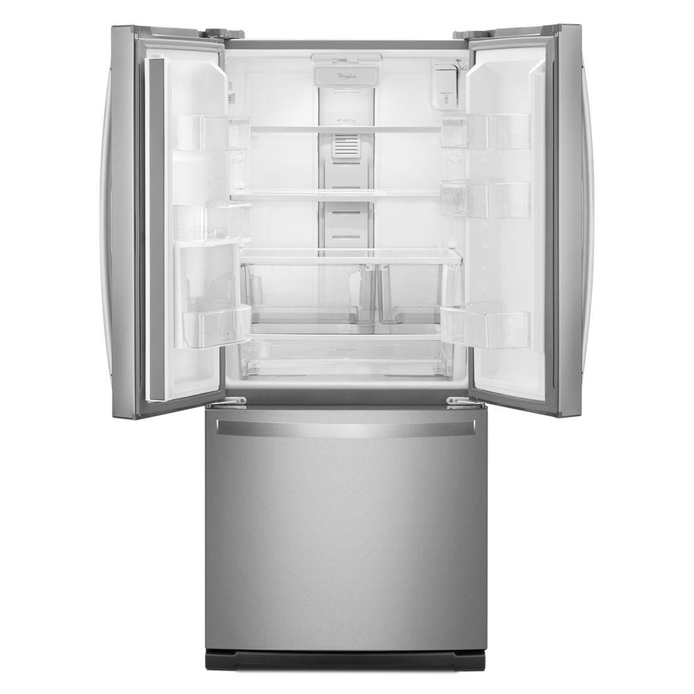 Whirlpool 20 Cu Ft French Door Refrigerator In Fingerprint Resistant Stainless Steel Wrf560sehz The Home Depot