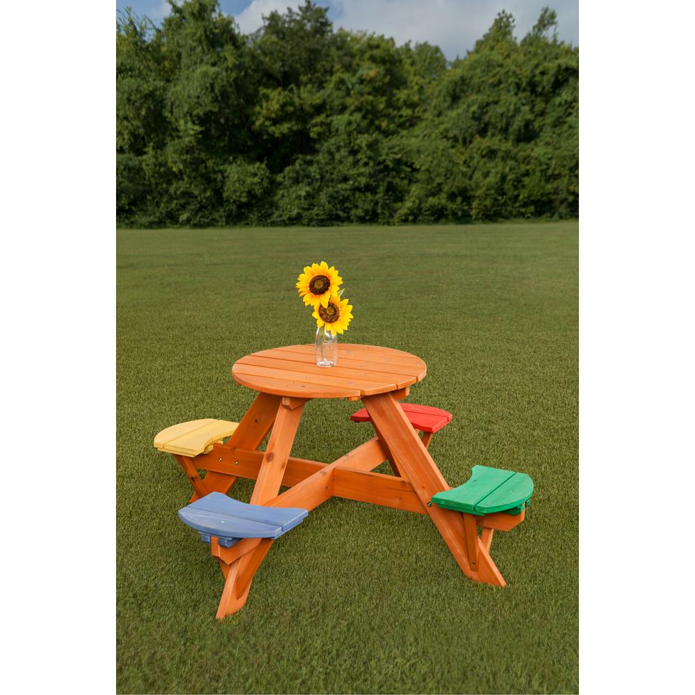 childrens round wooden table and chairs