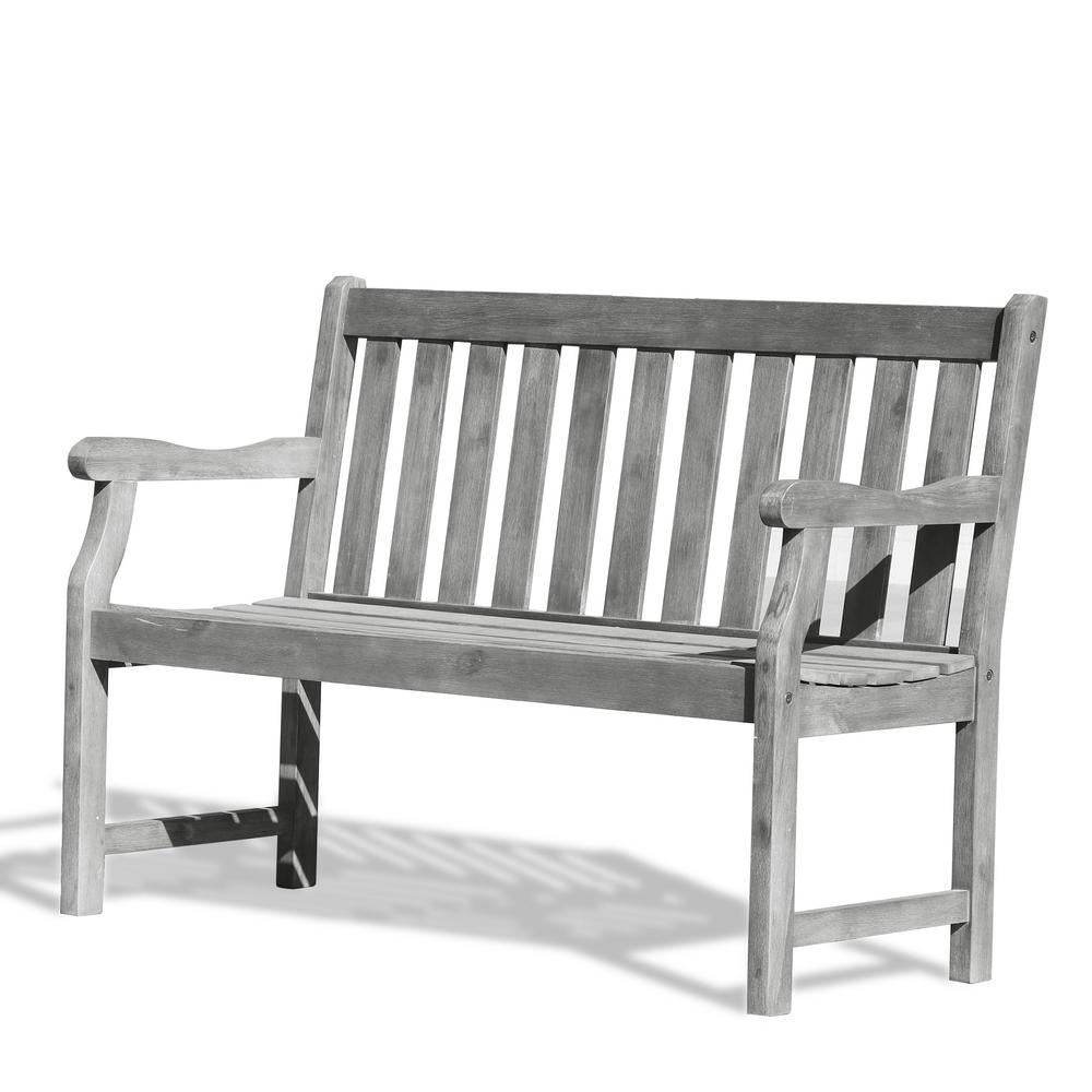 Vifah Bradley Outdoor Wood 4 Garden Bench White V1713