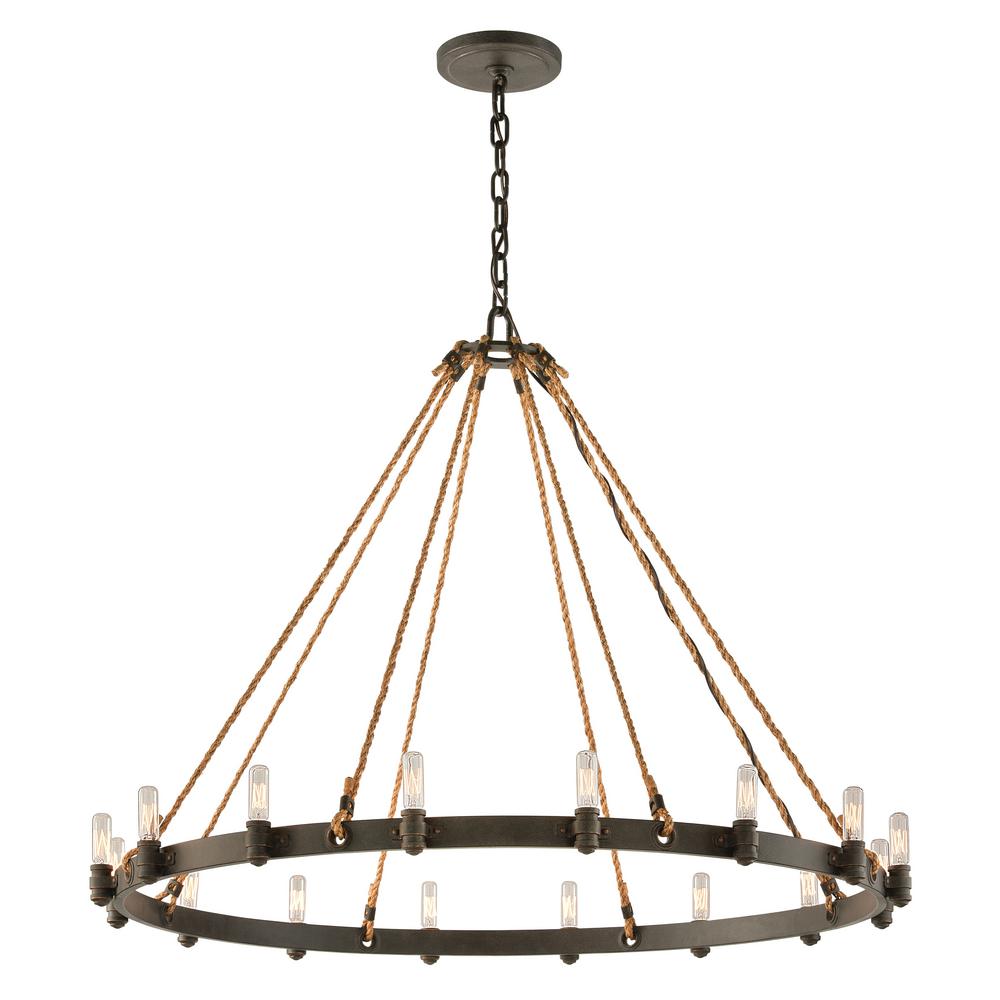 Troy Lighting Pike Place 16 Light Shipyard Bronze Pendant F3127 Troy Lighting Pike Place 16 Light Shipyard Bronze Pendant