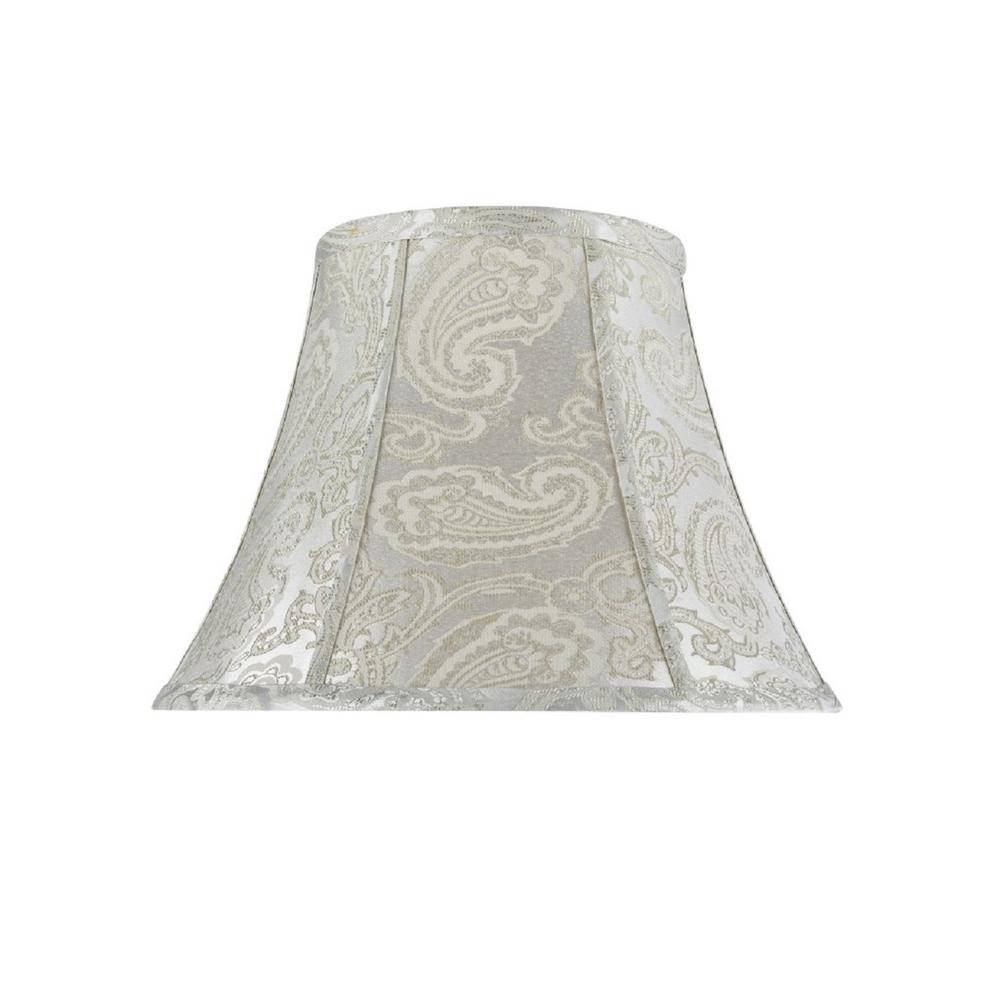 Lamp Shades Lamps The Home Depot 13 In X 9 5 Classic Silver And Paisley Pattern Bell Lamp Shade