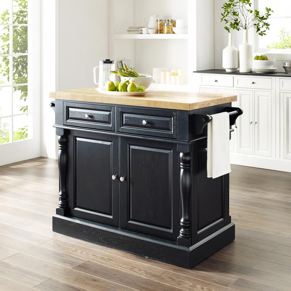 black kitchen island cart