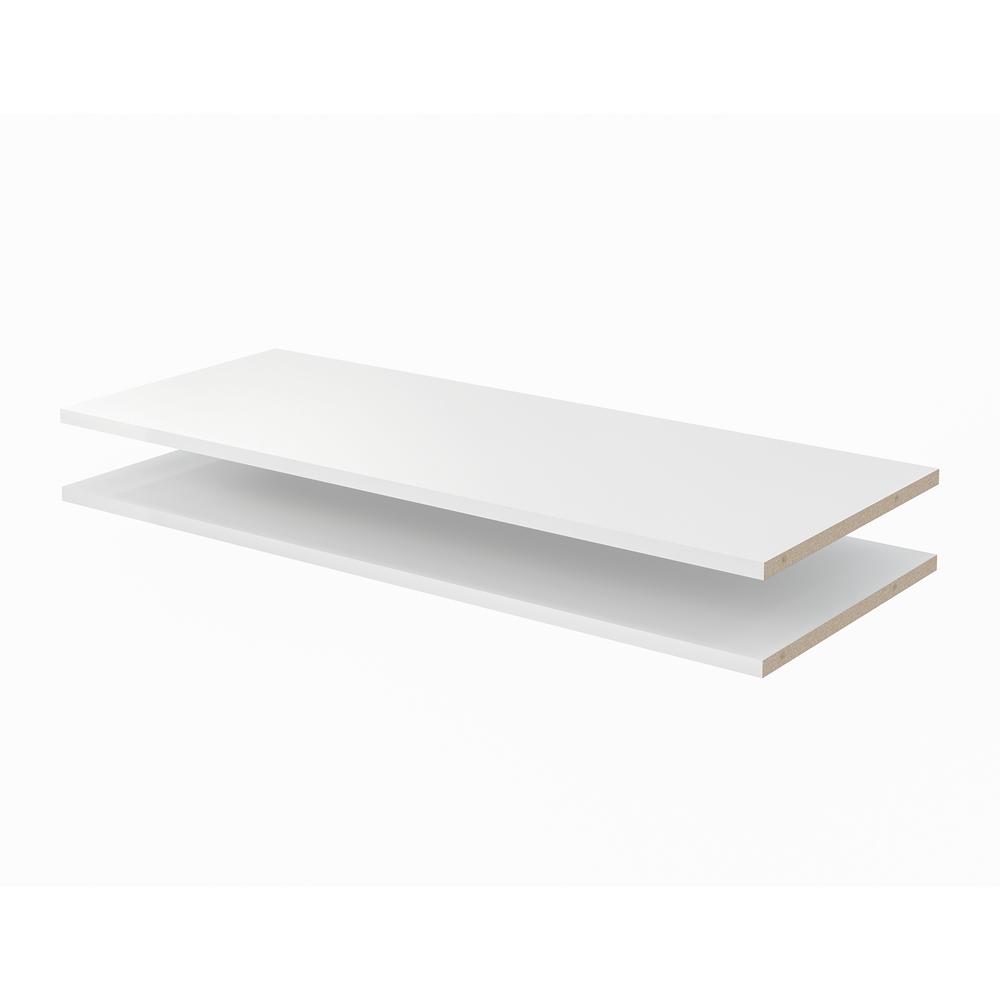 Closet Evolution 35 In X 14 Classic White Wood Shelves 2 Pack Wh5 The Home Depot - Home Depot Wall Mounted Shelving Closet Evolution 35 In X 14 Classic White Wood Shelves 2 Pack Wh5 The Home Depot - Home Depot Wall Mounted Shelving