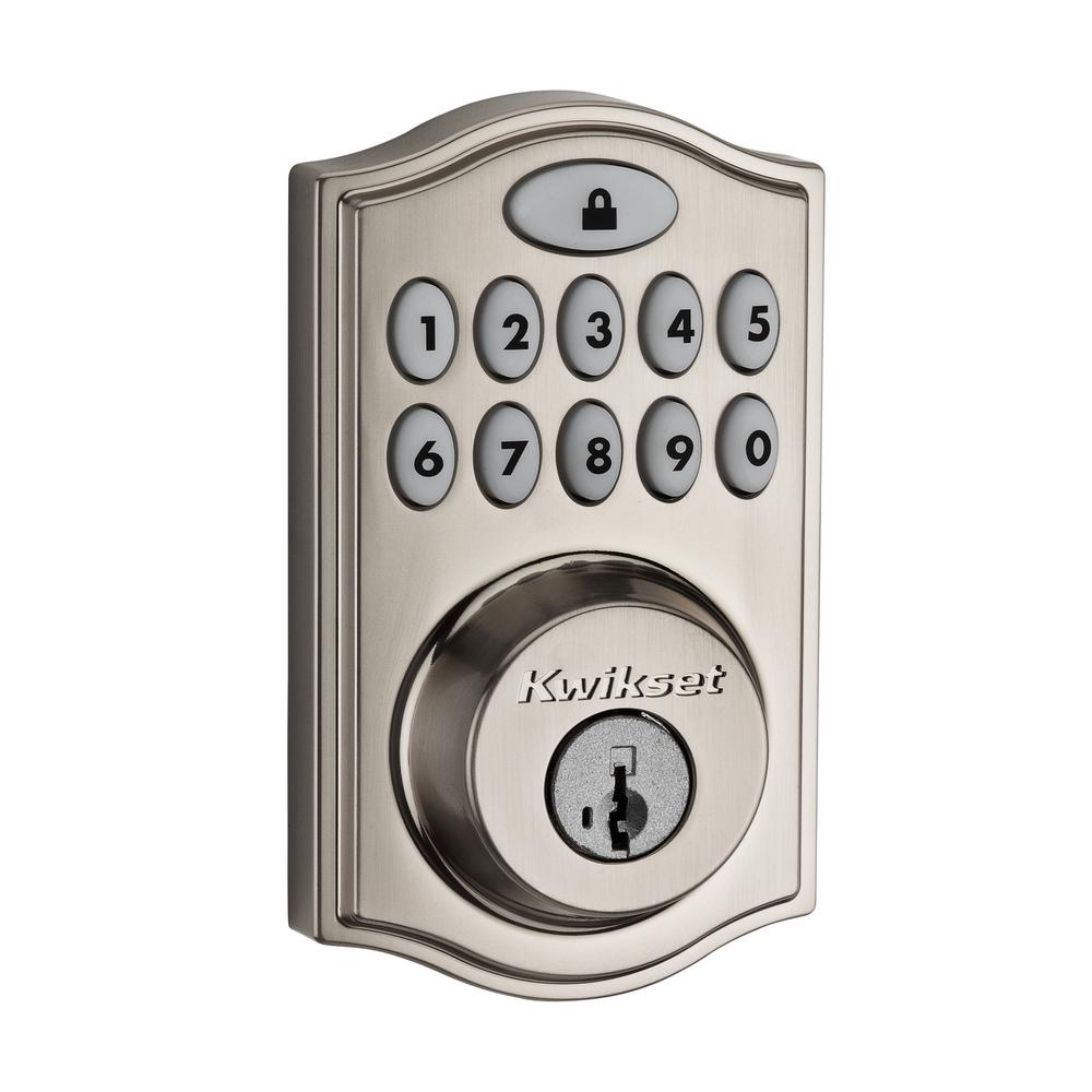 Kwikset Z Wave Smartcode 914 Satin Nickel Single Cylinder Electronic Deadbolt Featuring Smartkey 3724