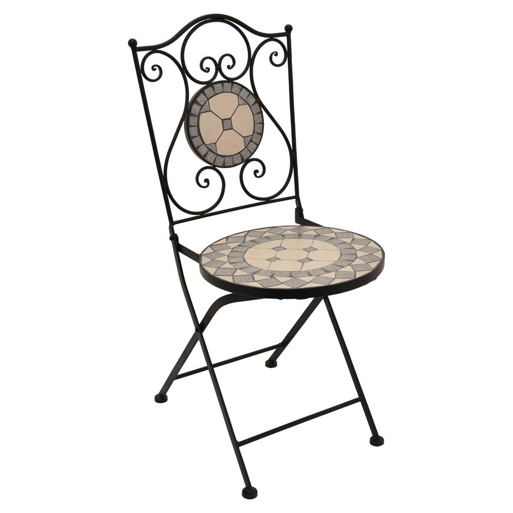 28 In Metal Bistro Chair In Black And Multicolor