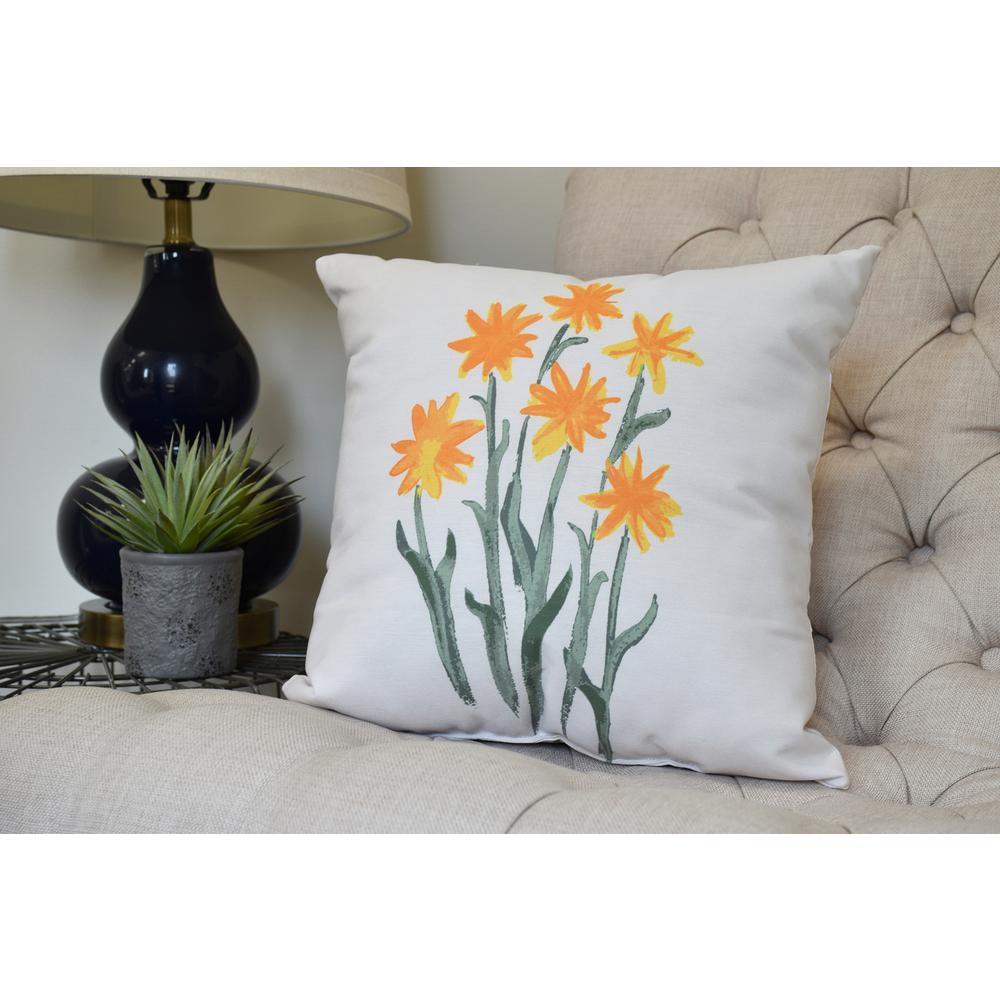Daffodils Yellow Decorative Floral Throw Pillow Pf1117ye8 20 The