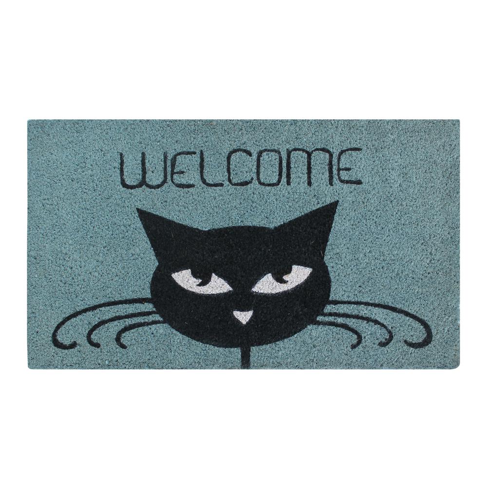 A1hc First Impression Welcome Cat 18 In X 30 In Coir Door Mat