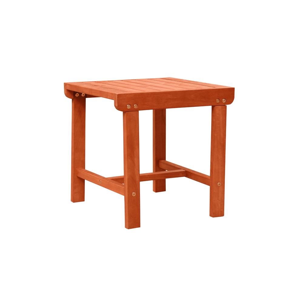 Vifah Malibu Square Wood Outdoor Side Table V1802 The Home Depot
