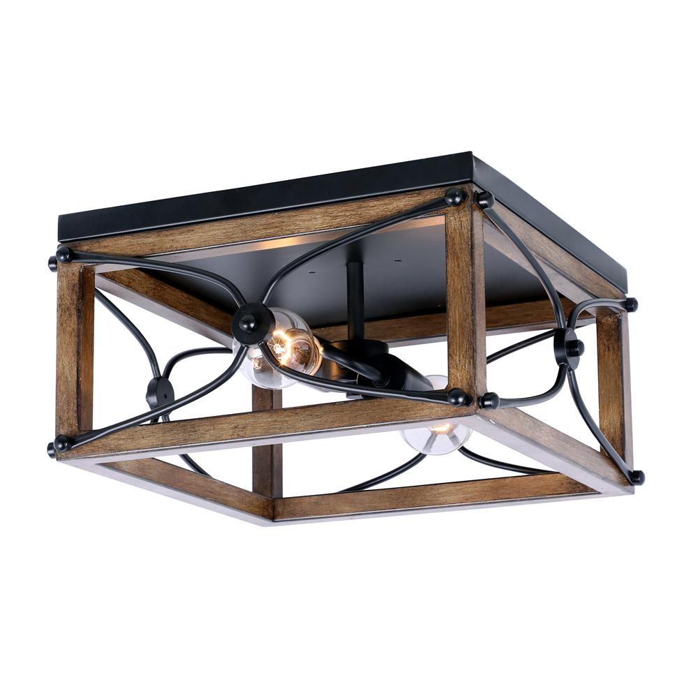 Cordelia Lighting Open Square 14 In 2 Light Painted Wood With