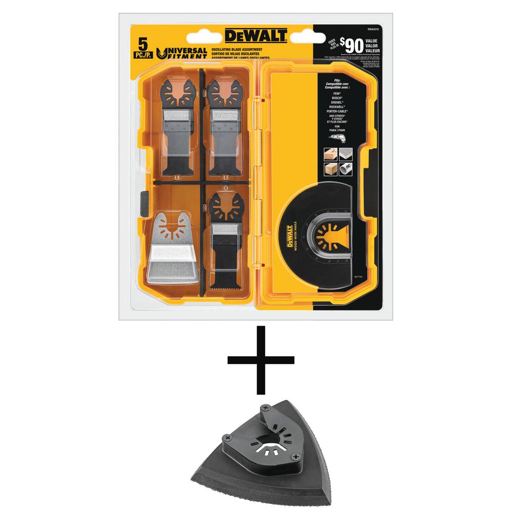 DEWALT Oscillating Blade Set (5Piece) with Bonus Oscillating Sanding