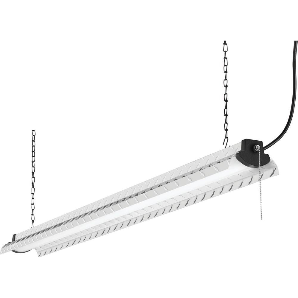 40-Watt Black Integrated LED Diamond Plate Shop Light Lithonia Lighting 4 ft